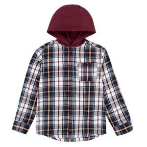 LEVI'S Big Boys Hooded Plaid Comfortable Flannel Shirt